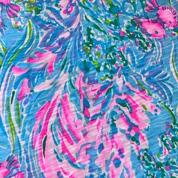Lilly Pulitzer Etta V-Neck Top Best Fishes - Picture 3 of 8